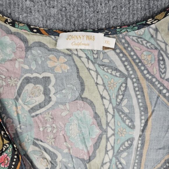 Johnny Was Dress Womens XXL Spezia Boho Floral Tie Front Coastal Fairy Romantic - Picture 3 of 10